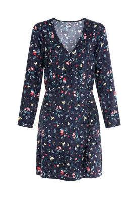 ROBE ML IMPRIME BLEU NUIT ISABO Robe manches longues imprimé bleu nuit Femme