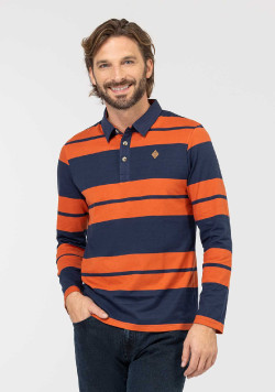 POLO ML FOND INDIGO RAYE ROUILLE OURIEL