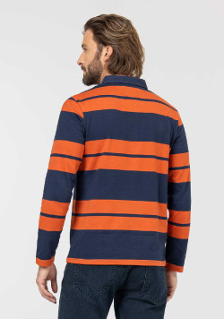 POLO ML FOND INDIGO RAYE ROUILLE OURIEL