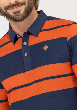 POLO ML FOND INDIGO RAYE ROUILLE OURIEL
