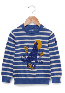 PULL FOND GREGE RAYE BLEU KAGANA PULL FOND GREGE RAYE BLEU KAGANA