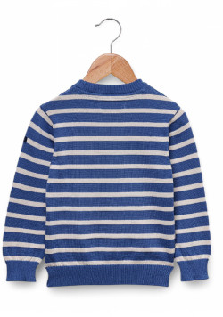 PULL FOND GREGE RAYE BLEU KAGANA