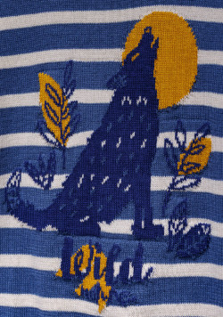PULL FOND GREGE RAYE BLEU KAGANA
