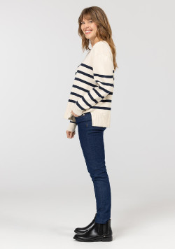 PULL FOND GREGE RAYE INDIGO KALUGA