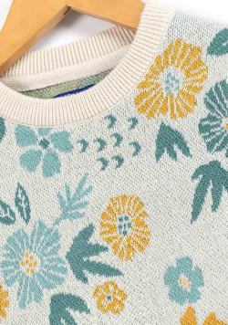 PULL IMPRIME JAUNE KELYNE