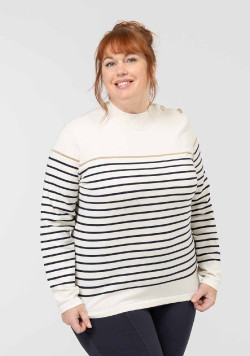 PULL FOND NATUREL RAYE INDIGO BORICHA2
