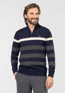 Pull camioneur bleu marine Homme
