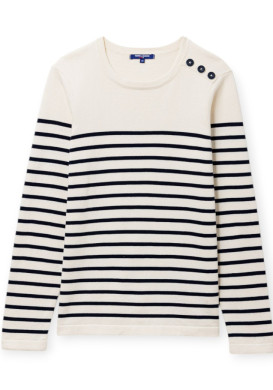 Pull marin rayé bleu marine femme