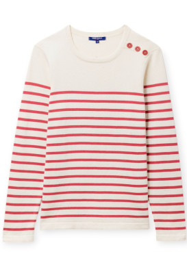 PULL FOND GREGE RAYE ROSE KORALIE Pull marin rayé rose femme