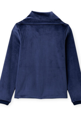 VESTE ML INDIGO VOLYA Veste zippée effet velours bleu femme