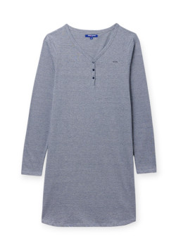 CHEMISE DE NUIT FOND GREGE RAYE INDIGO YULIA