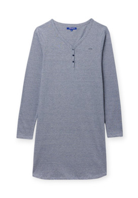 CHEMISE DE NUIT FOND GREGE RAYE INDIGO YULIA CHEMISE DE NUIT FOND GREGE RAYE INDIGO YULIA