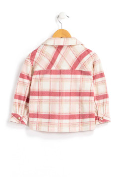 Veste rose surchemise à carreaux Fille