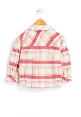 Veste rose surchemise à carreaux Fille Veste rose surchemise à carreaux Fille