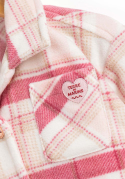 Veste rose surchemise à carreaux Fille