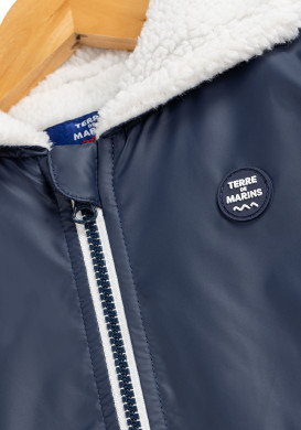 Coupe vent Garçon bleu marine doublé sherpa Coupe vent Garçon bleu marine doublé sherpa
