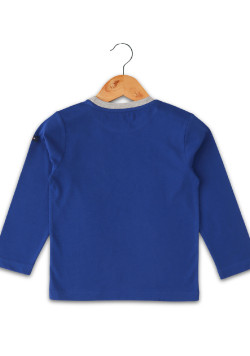 T-shirt bleu manches longues imprimé Garçon