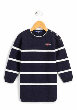 Robe rayée manches longues Fille