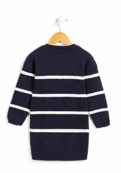 Robe rayée manches longues Fille