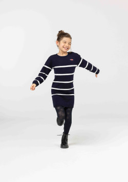 Robe rayée manches longues Fille