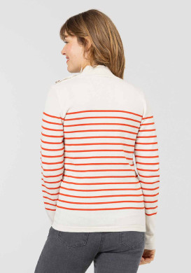 Pull marin orange femme Pull marin orange femme