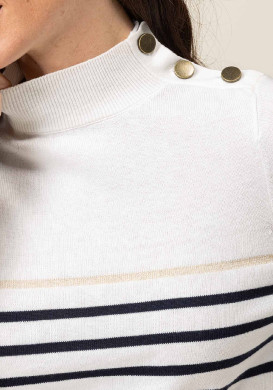 Pull marin Femme Pull marin fond grège Femme