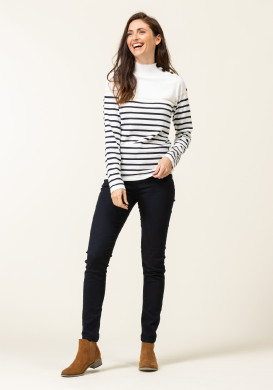 Pull marin Femme Pull marin fond grège Femme