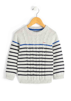 Pull marin gris chiné Garçon