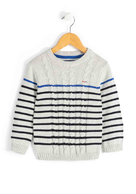 Pull marin gris chiné Garçon Pull marin gris chiné Garçon
