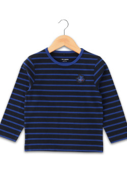 MARINIERE ML FOND INDIGO RAYE BLEU ECOGAL