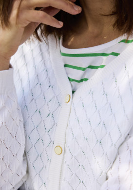 Gilet blanc ajouré Femme Gilet blanc ajouré Femme