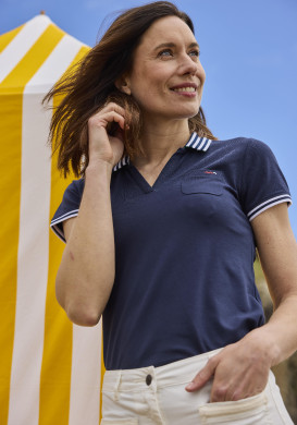 Polo bleu marine Femme POLO MC INDIGO POLAY