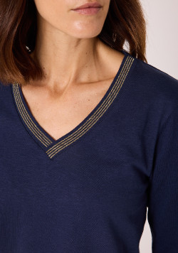 TEE SHIRT MC INDIGO TILAC