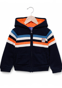 VESTE TRICOT DOUBLEE BLEU NAVY VILION