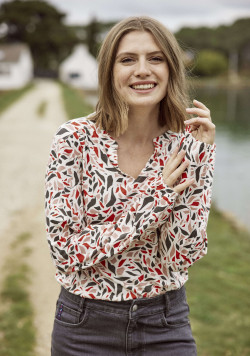Blouse imprimée manches longues Femme