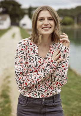 Blouse imprimée manches longues Femme Blouse imprimée manches longues Femme