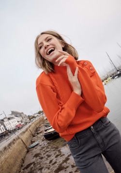 Pull orange Femme