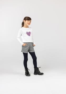Short argent Fille