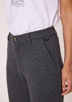 Pantalon gris Femme taille élastiquée