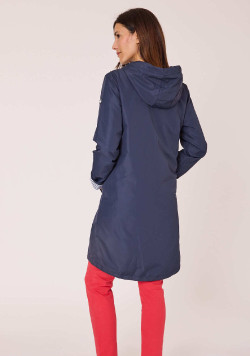 Coupe vent long bleu marine Femme