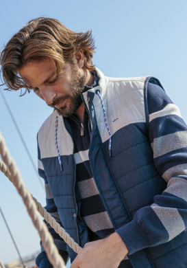 Doudoune sans manches Homme blanc/bleu marine Doudoune sans manches Homme blanc/bleu marine
