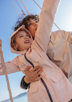 Ciré Fille à capuche rose poudré