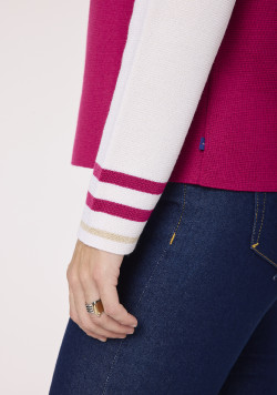 Pull en laine Made in France framboise Femme Kolette