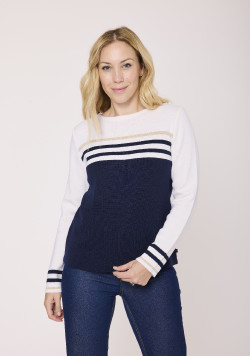 Pull en laine Made in France marine Femme Kolette