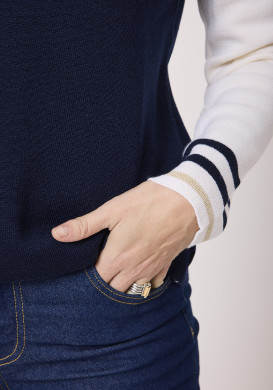 Pull en laine Made in France marine Femme Kolette