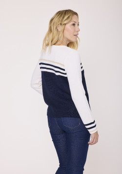 Pull en laine Made in France marine Femme Kolette