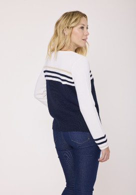 Pull en laine Made in France marine Femme Kolette