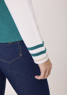 Pull en laine Made in France vert Femme Kolette