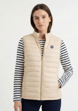 Doudoune sans manches Femme beige doré Doudoune sans manches Femme beige doré