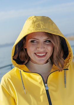 Ciré à capuche pour Femme jaune